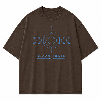Moon Phase Minimal Celestial Graphic T-Shirt