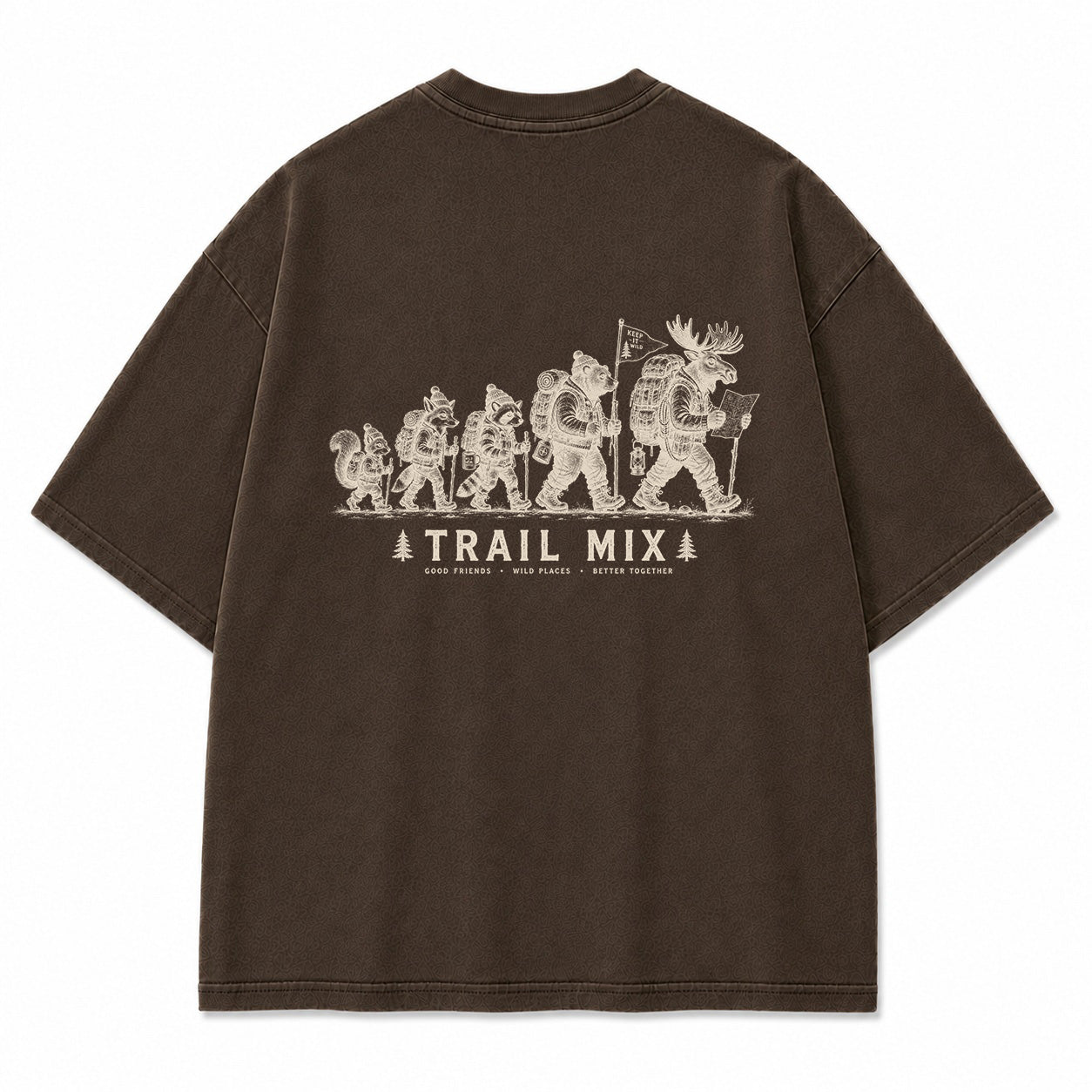 Trail Mix Woodland Hiking Crew Graphic T-Shirt