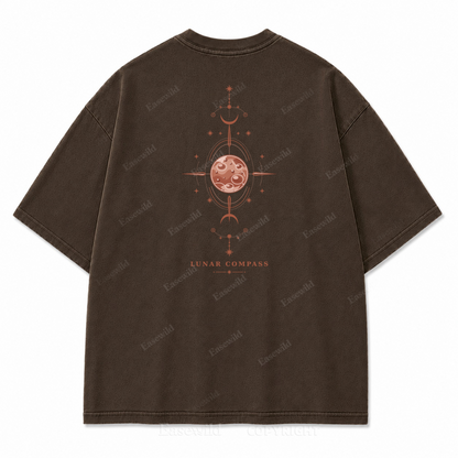 Lunar Compass Washed Back Print Tee