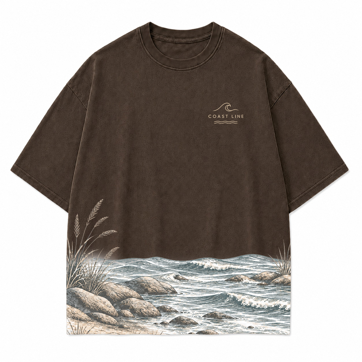 Coast Line Ocean Landscape Scenic Hem Tee