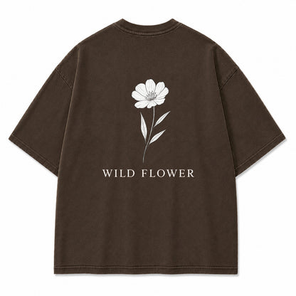 Wild Flower Line Art Graphic T-Shirt