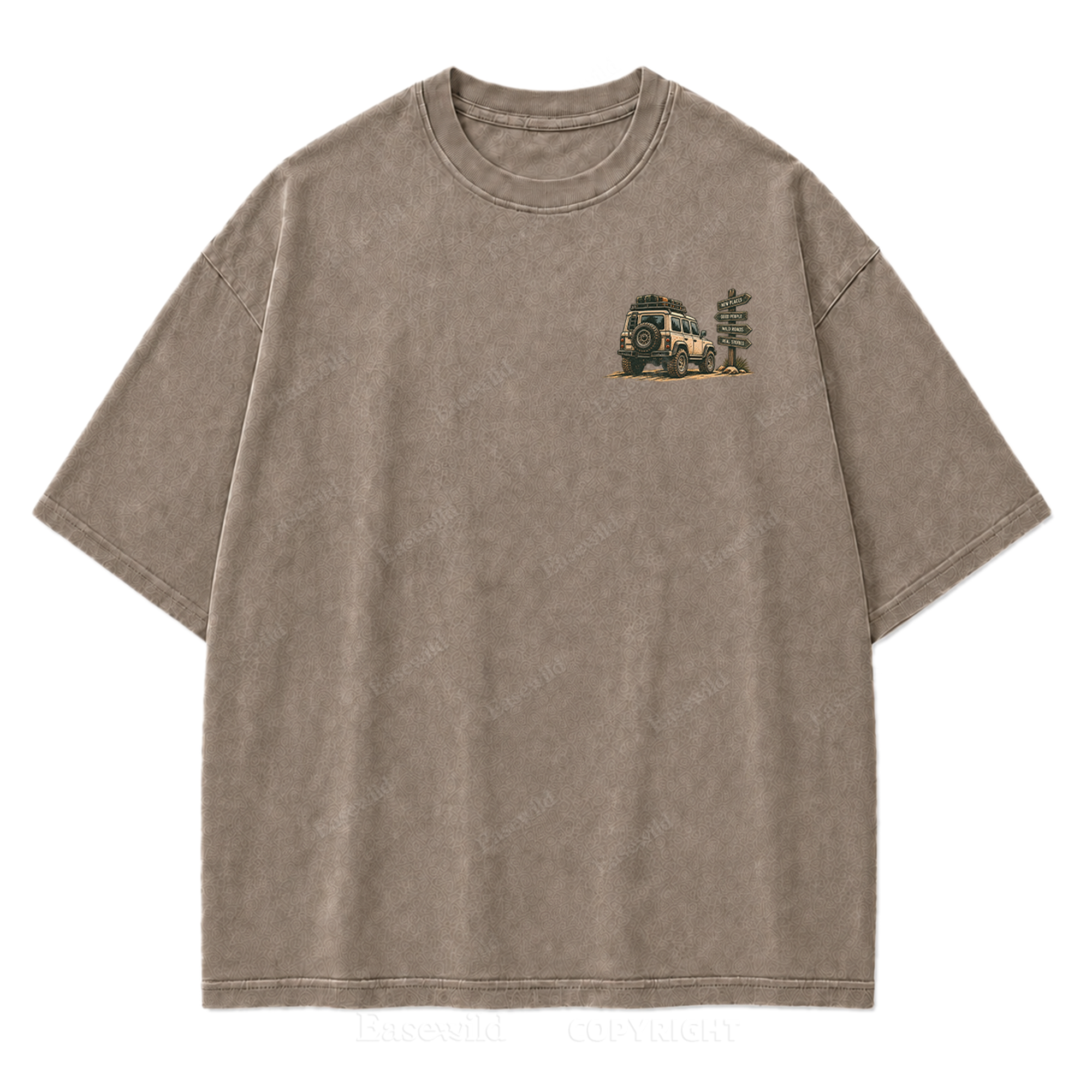 Desert Route Road Trip Washed Print Tee
