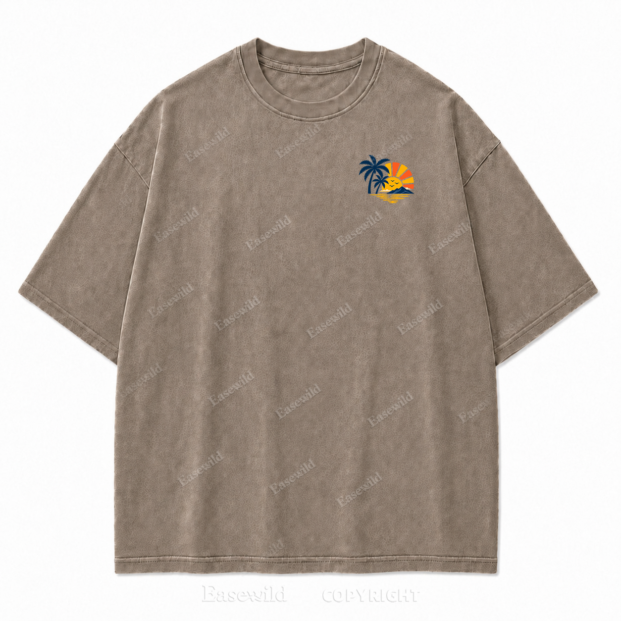 Retro Beach Sunset Oversized Graphic Tee