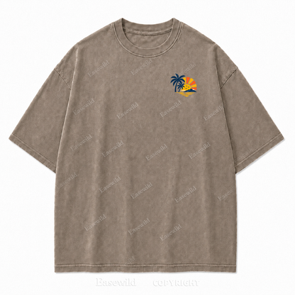 Retro Beach Sunset Oversized Graphic Tee