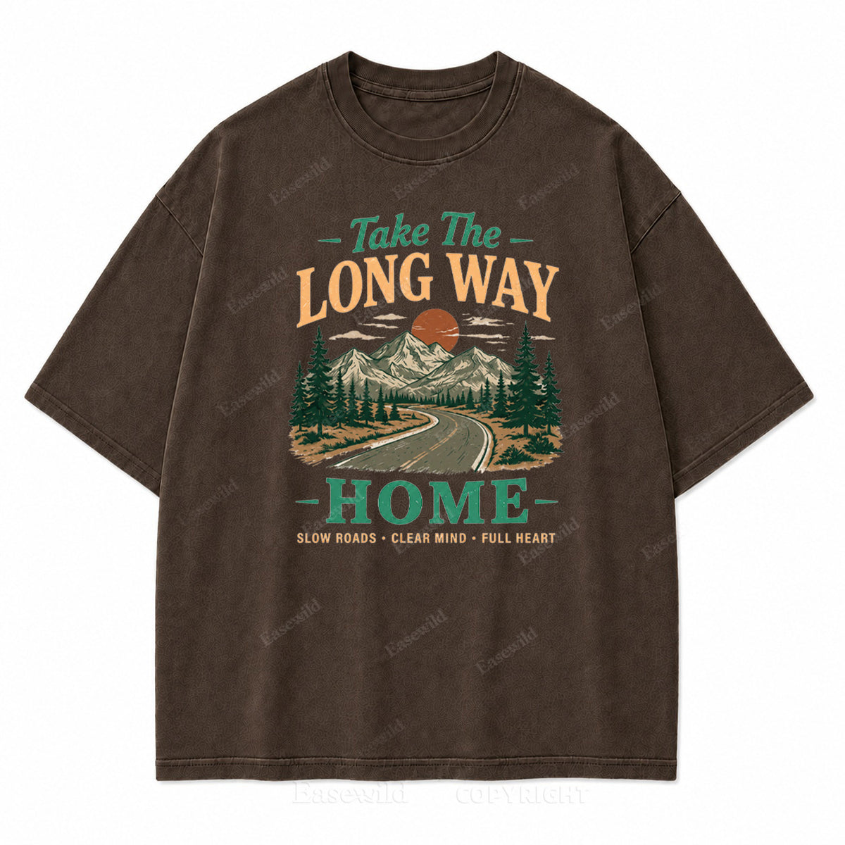 Take the Long Way Home Washed Print Tee