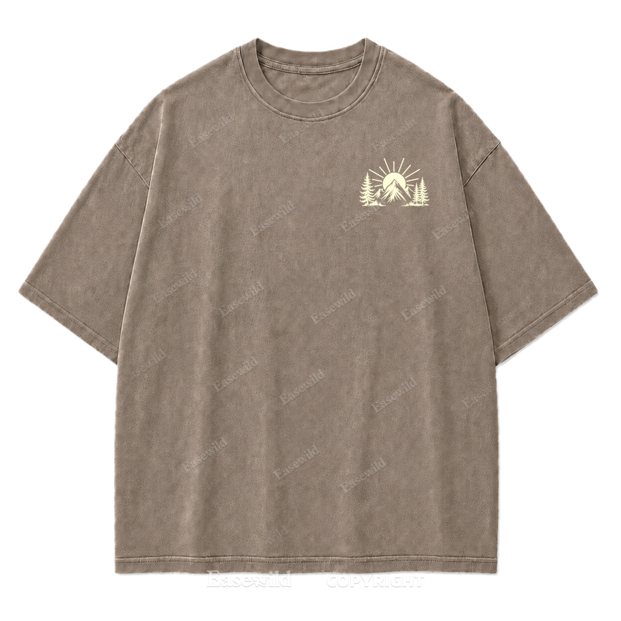 Happiness Lives Outside Washed Print Tee
