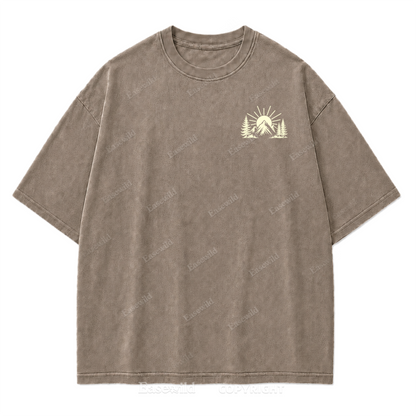 Happiness Lives Outside Washed Print Tee