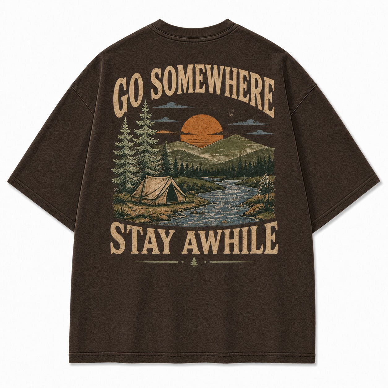 Go Somewhere Stay Awhile Washed T-Shirt
