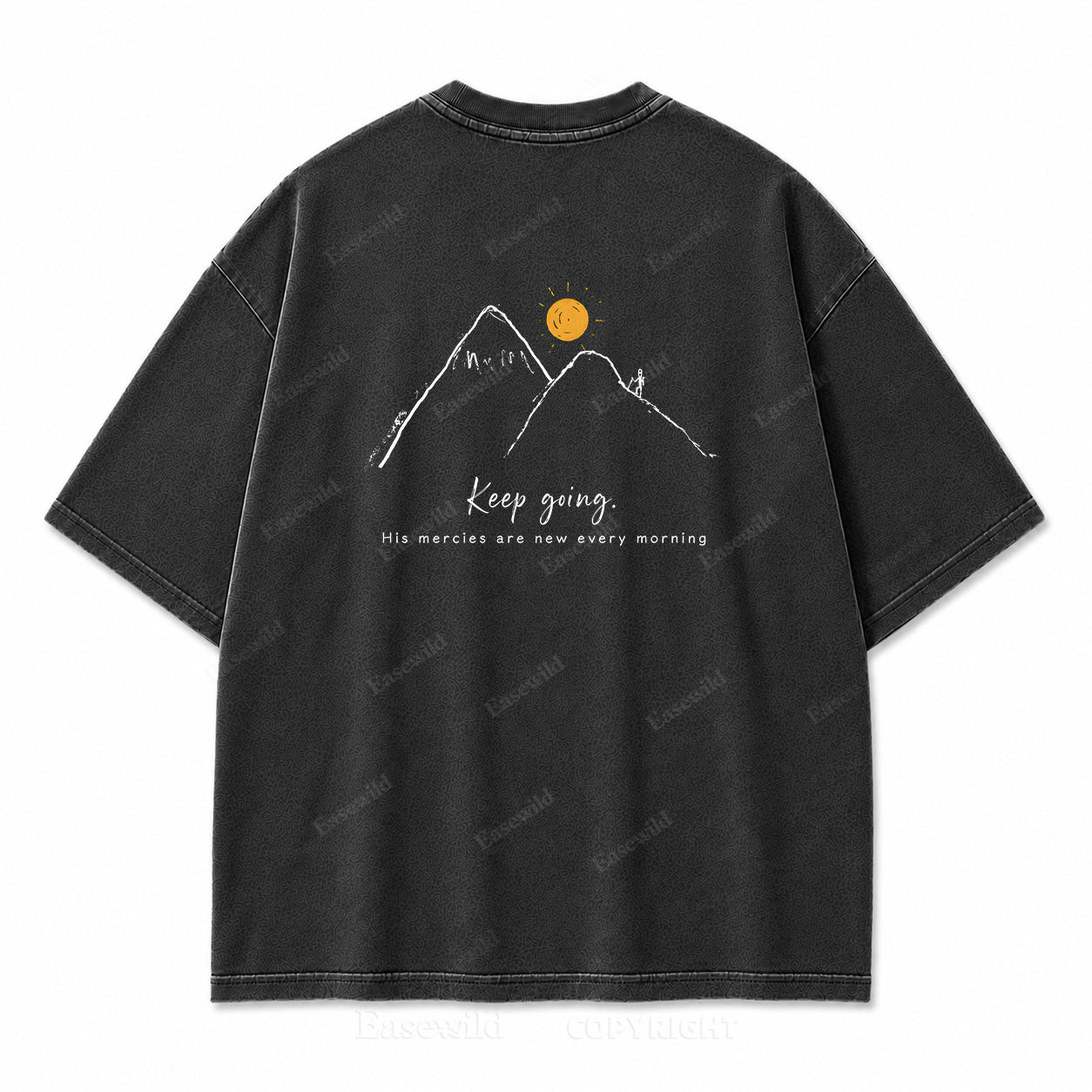 Keep Going Mountain Washed Back Print Tee