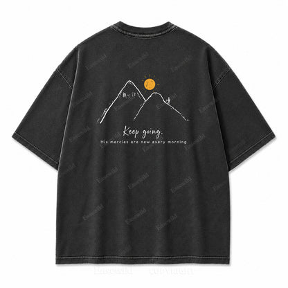 Keep Going Mountain Washed Back Print Tee