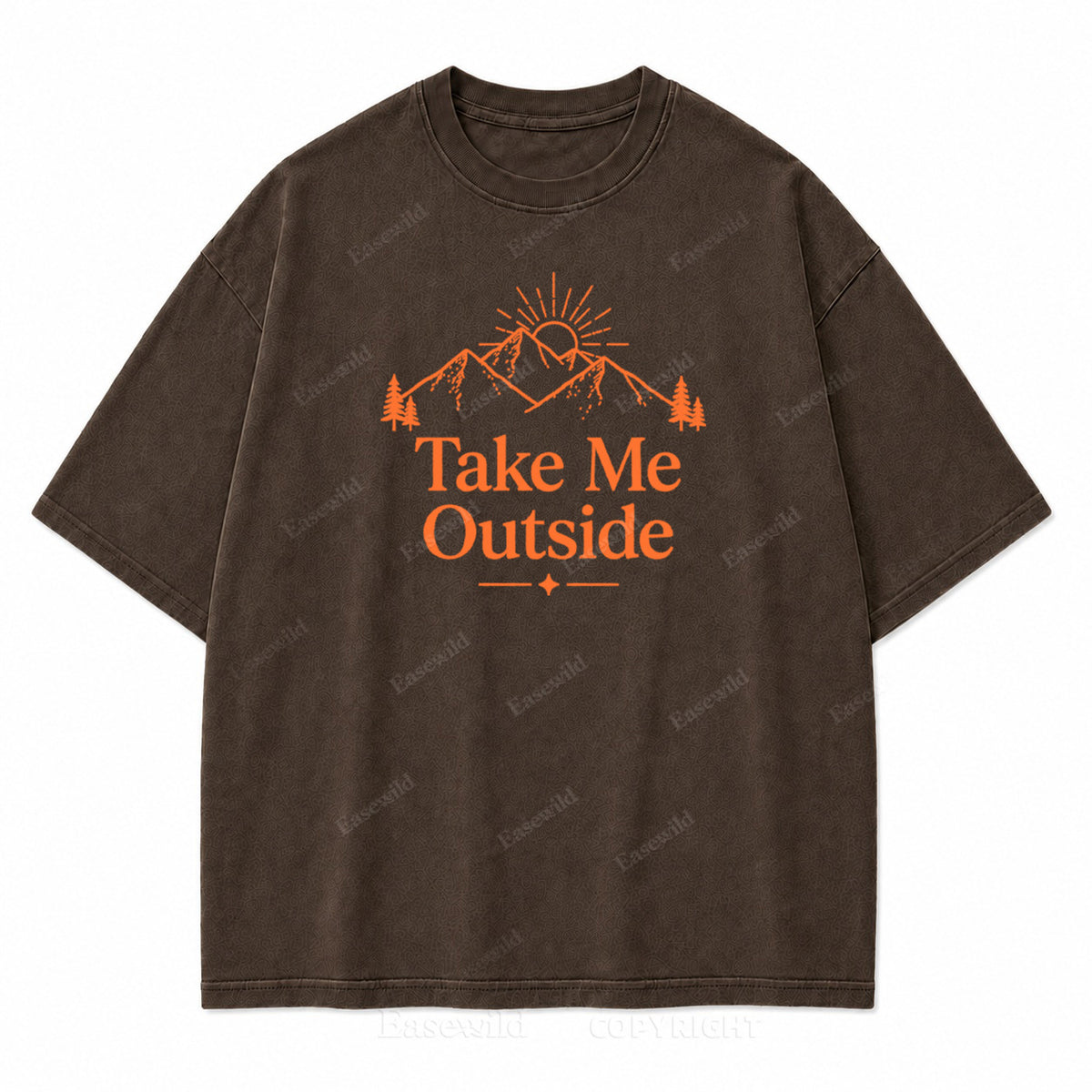 Take Me Outside Mountain Sunrise Washed Print Tee