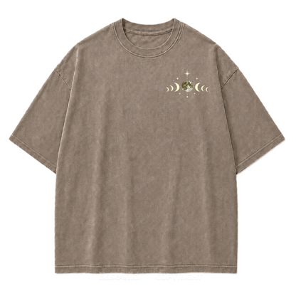 Tidal Cycle Moon Phase Washed Print T-Shirt