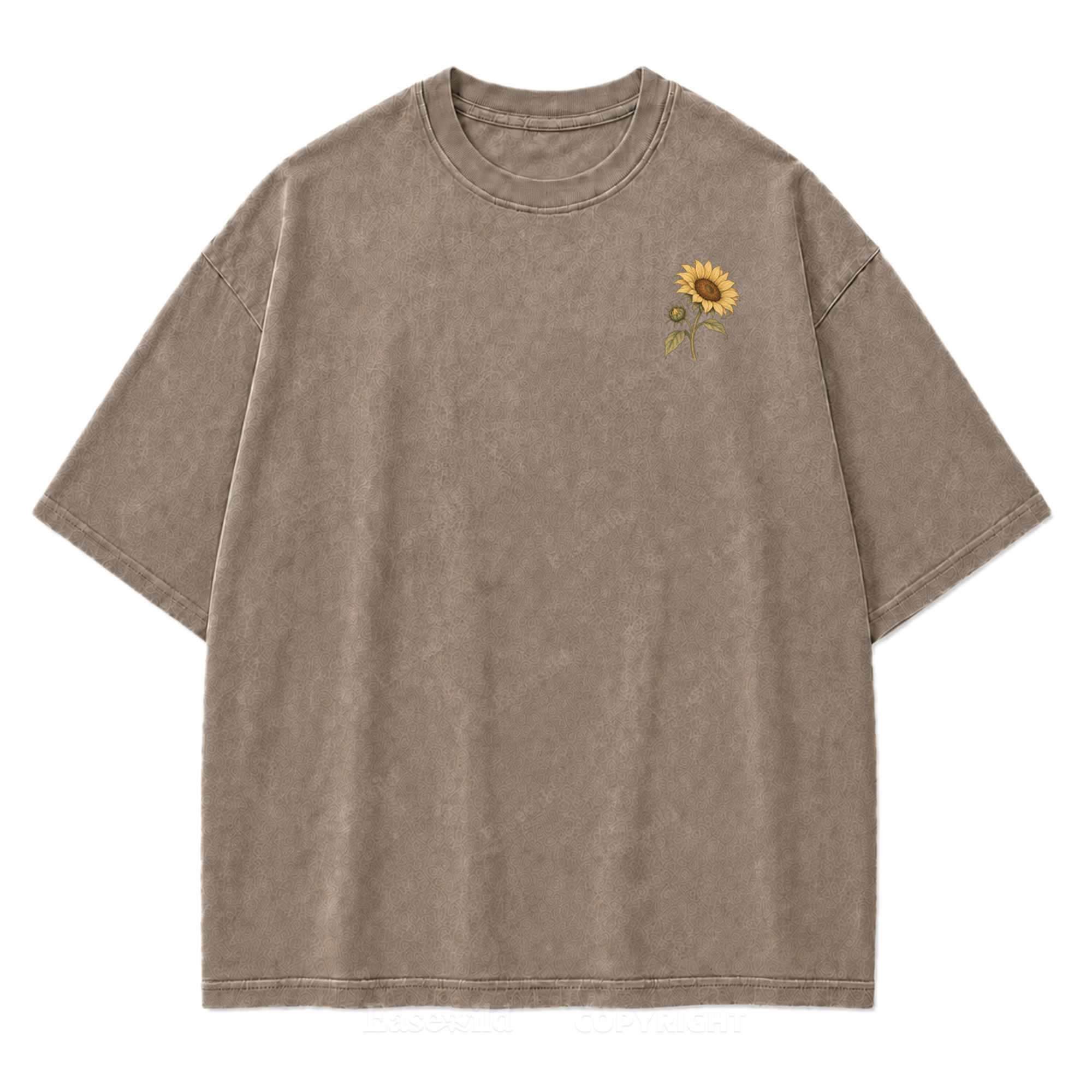T-Shirt mit gewaschenem „Grow Toward the Light“-Print