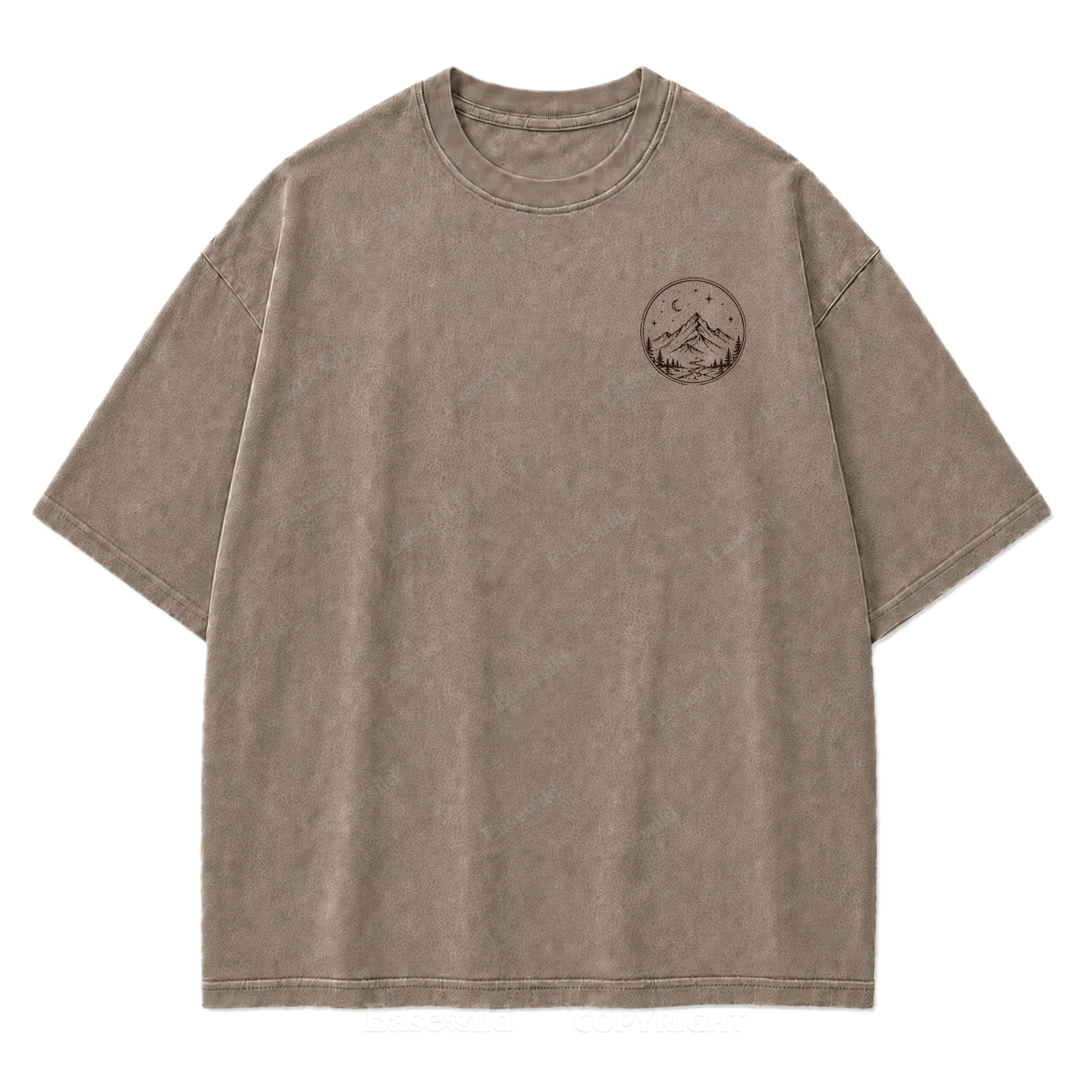 Moon Phase Mountain Washed Print Tee