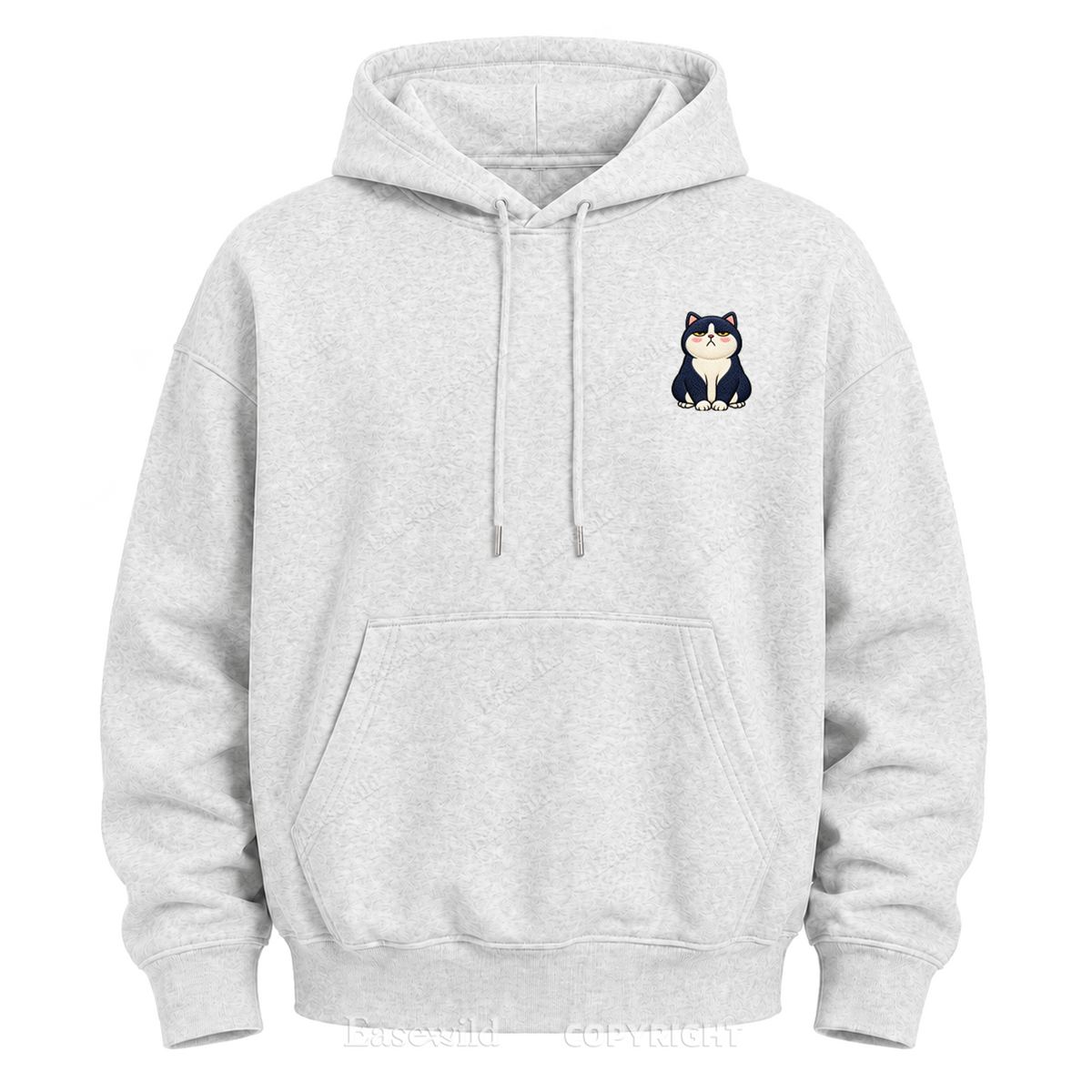 Moody Cat Crew Graphic Hoodie