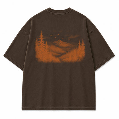 Through the Mist Pine Forest Graphic T-Shirt