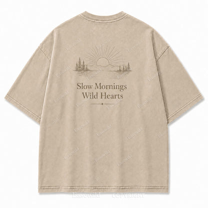 For Slow Mornings and Wild Hearts Minimalist Outdoor Tee