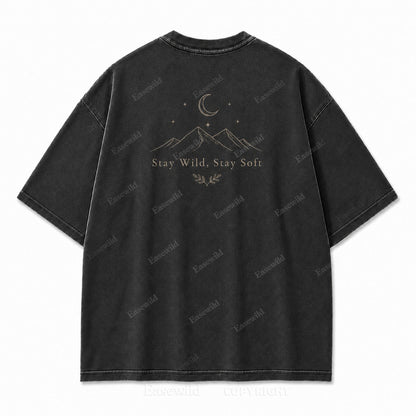 Stay Wild, Stay Soft Minimalist Mountain Tee