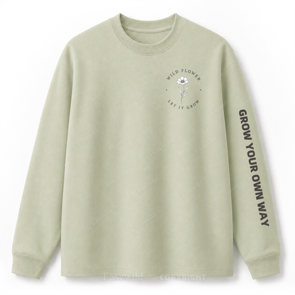 Wild Flower Minimal Graphic Long Sleeve Tee