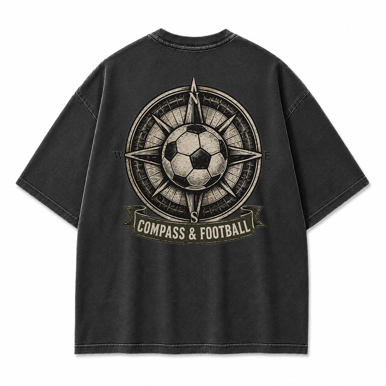 Compass & Football Vintage Graphic T-Shirt