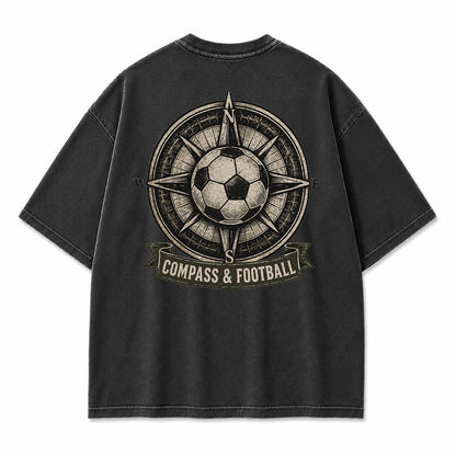 Compass & Football Vintage Graphic T-Shirt