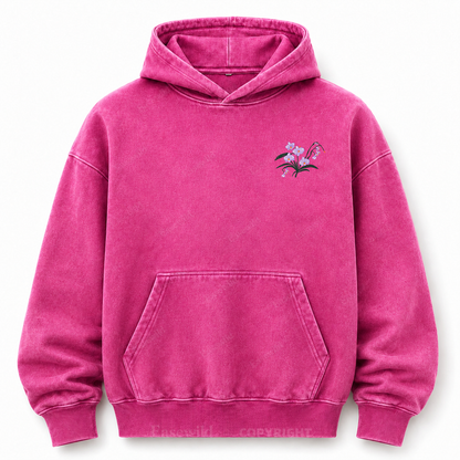 We All Grow Floral Botanical Washed Graphic Hoodie