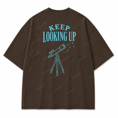Keep Looking Up Graphic Back Print Tee