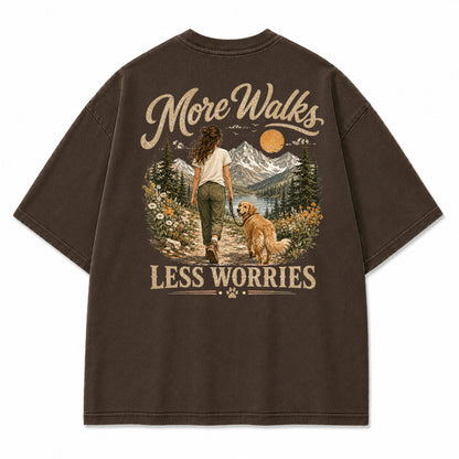 More Walks Less Worries Graphic T-Shirt