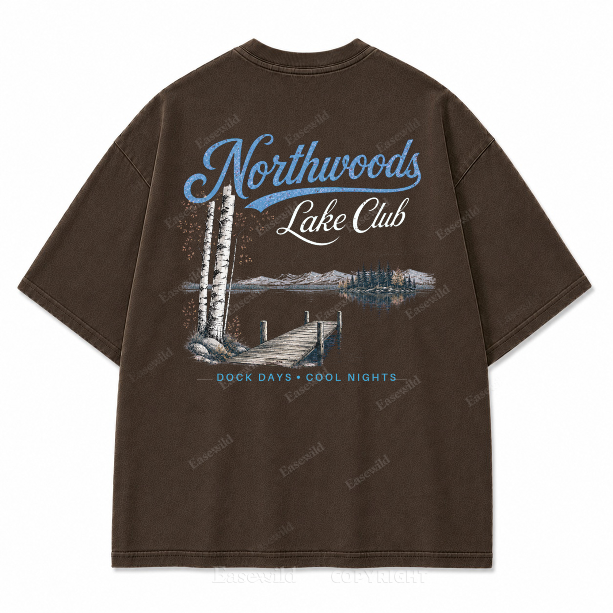 Northwoods Lake Club Vintage Washed Back Print Tee