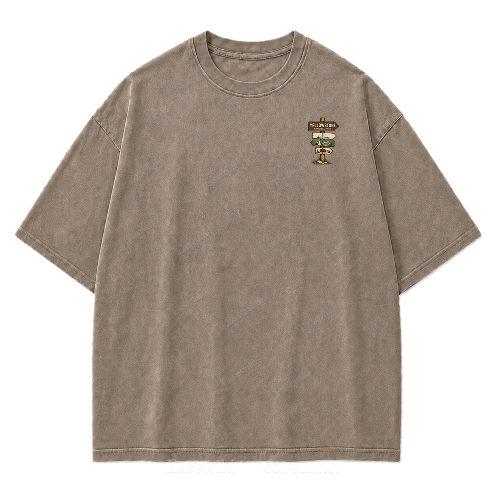 Yellowstone National Park Fluffy Cows Graphic Washed T-Shirt