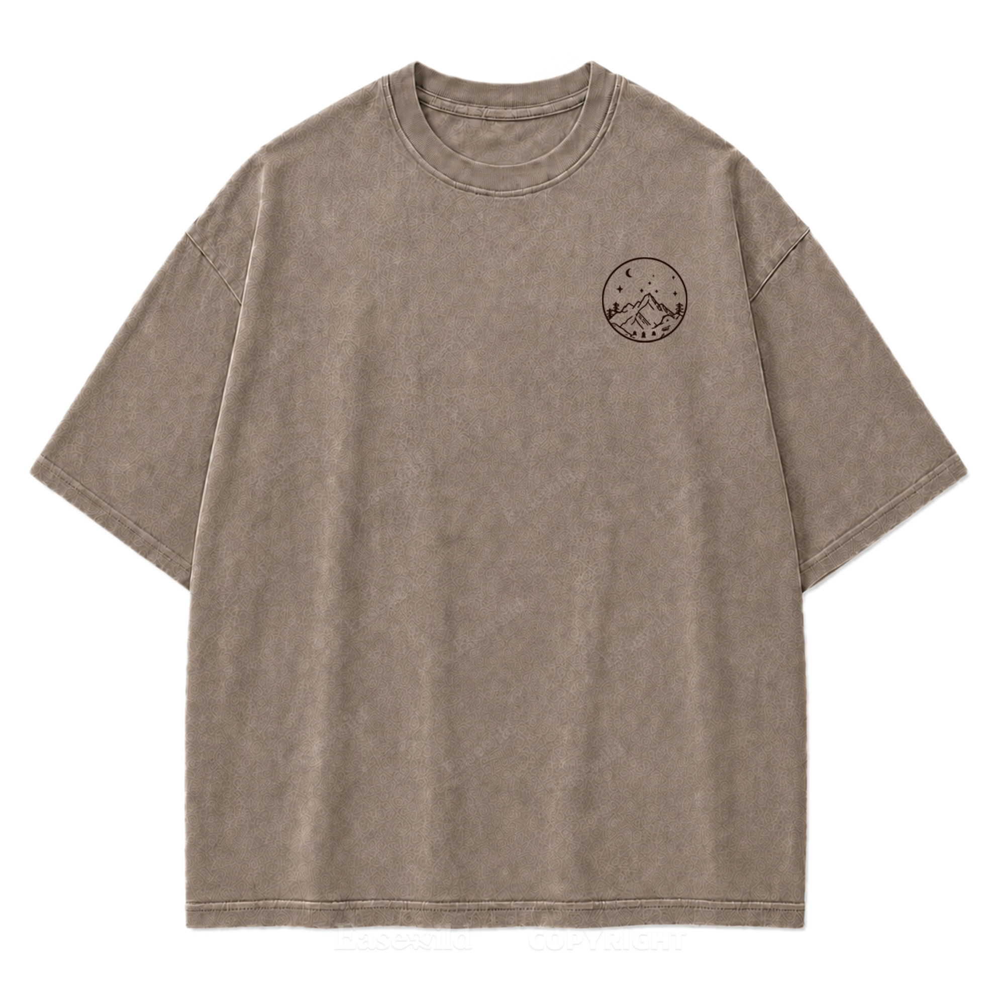 Celestial Balance Mountain Moon Washed Print Tee