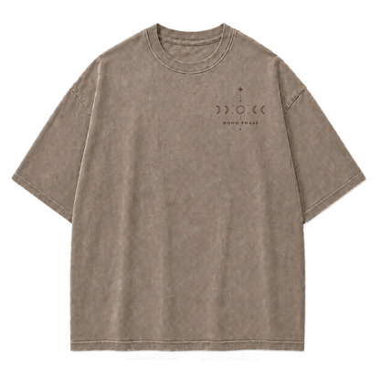 Moon Phase Minimal Washed Print Tee