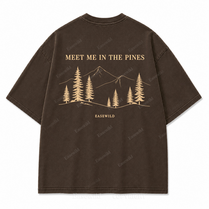 Meet Me in the Pines Washed Back Print Tee