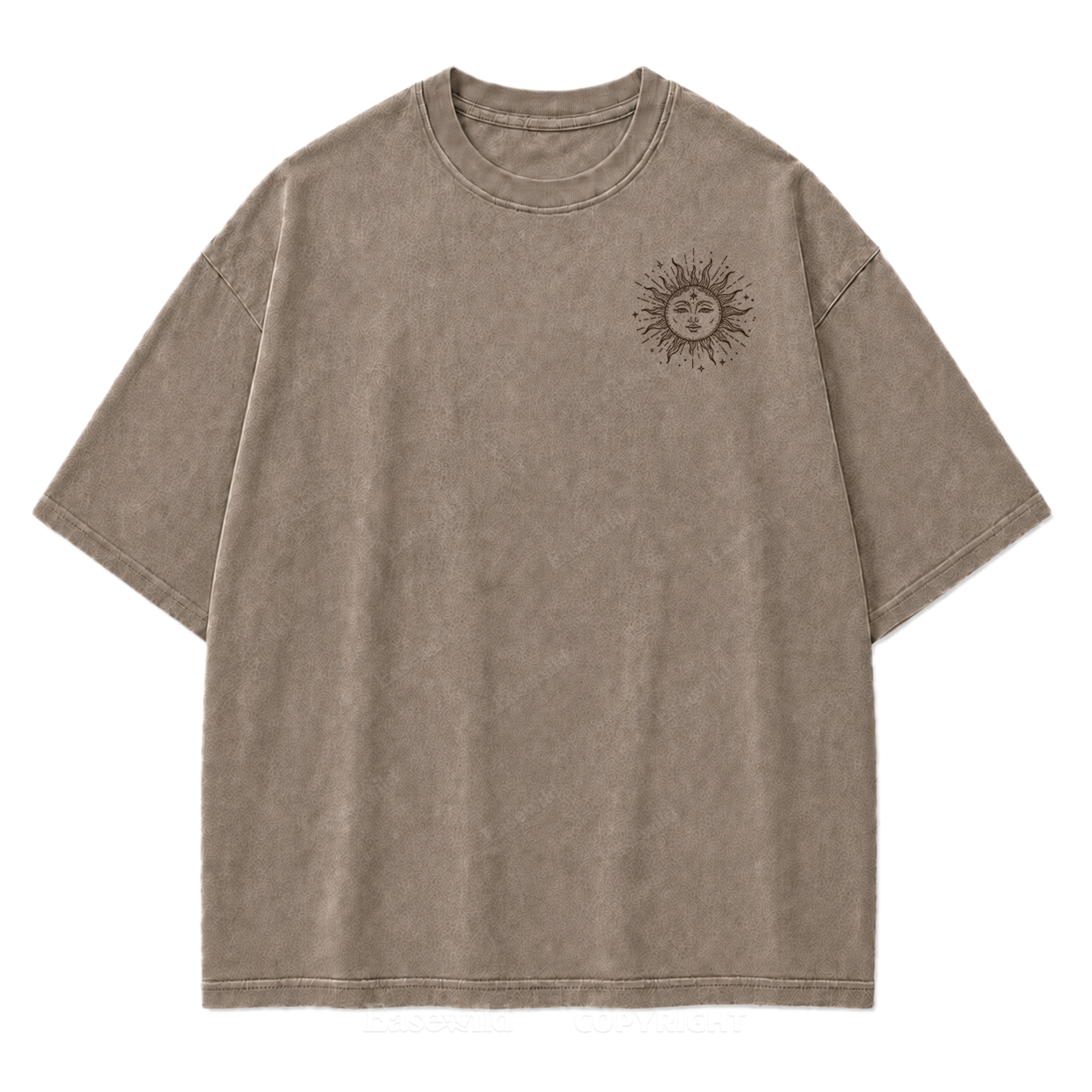 Sun and Moon Eclipse Celestial Washed Print Tee