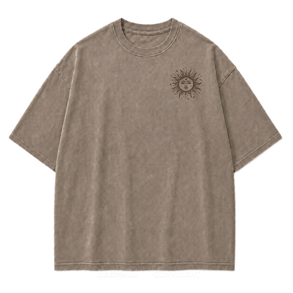 Sun and Moon Eclipse Celestial Washed Print Tee