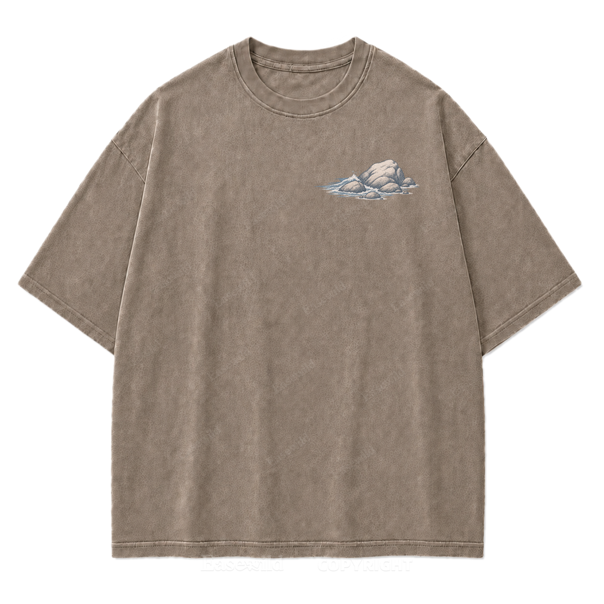 Coastal State Ocean Shore Washed Print Tee