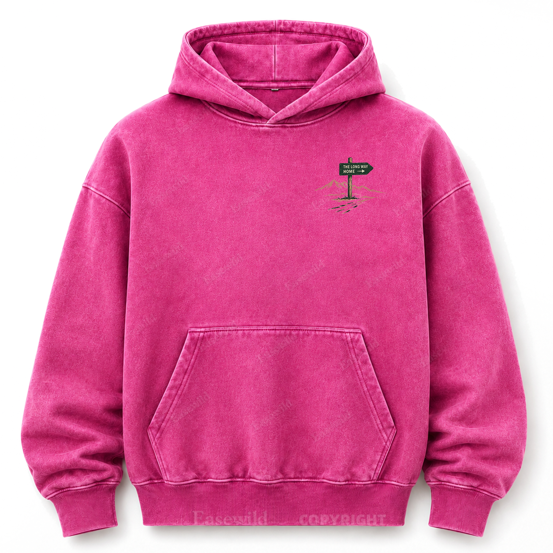 Take the Long Way Home  Washed Graphic Hoodie