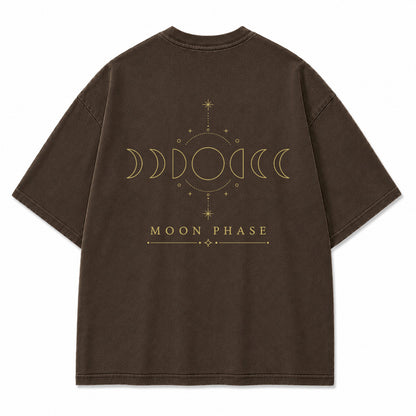 Moon Phase Minimal Graphic T-Shirt