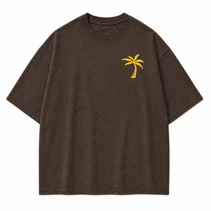 Minimal Palm Tree Pocket Graphic T-Shirt