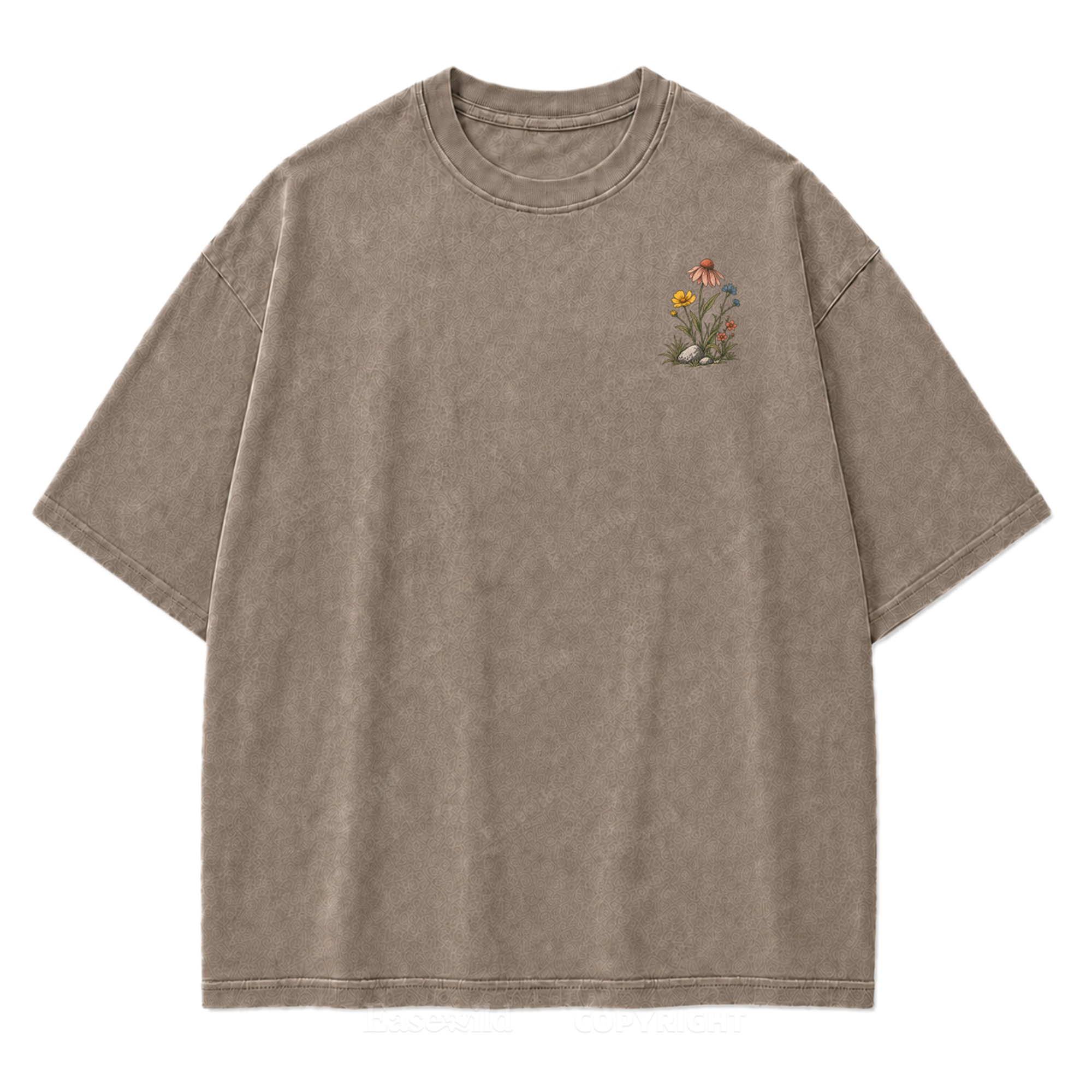 Grow Slow Stay Wild Wildflower Washed Print Tee