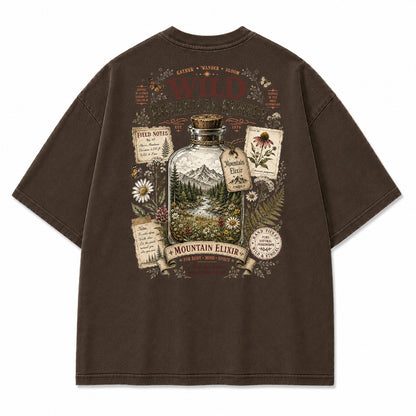 Mountain Elixir Botanical Bottle Graphic T-Shirt
