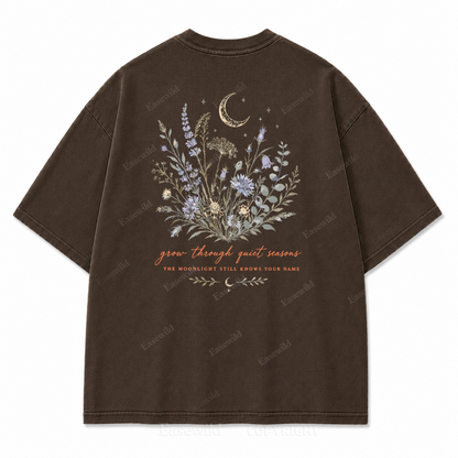 Grow Through Quiet Garden Washed Back Print Tee