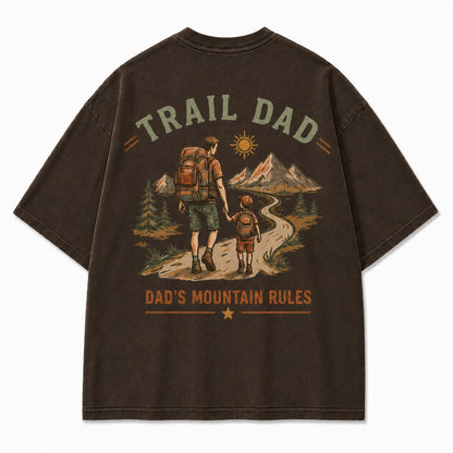 Trail Dad Mountain Rules Washed T-Shirt