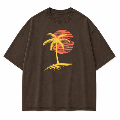 Palm Sunset Tropical Graphic T-Shirt