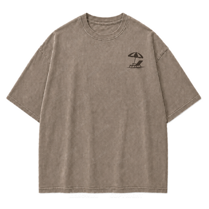 Summer Never Ends T-Shirt mit Strand-Print-Waschung