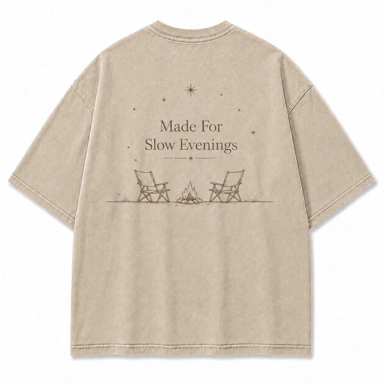 For Slow Evenings Under Open Skies Minimalist Campfire Tee