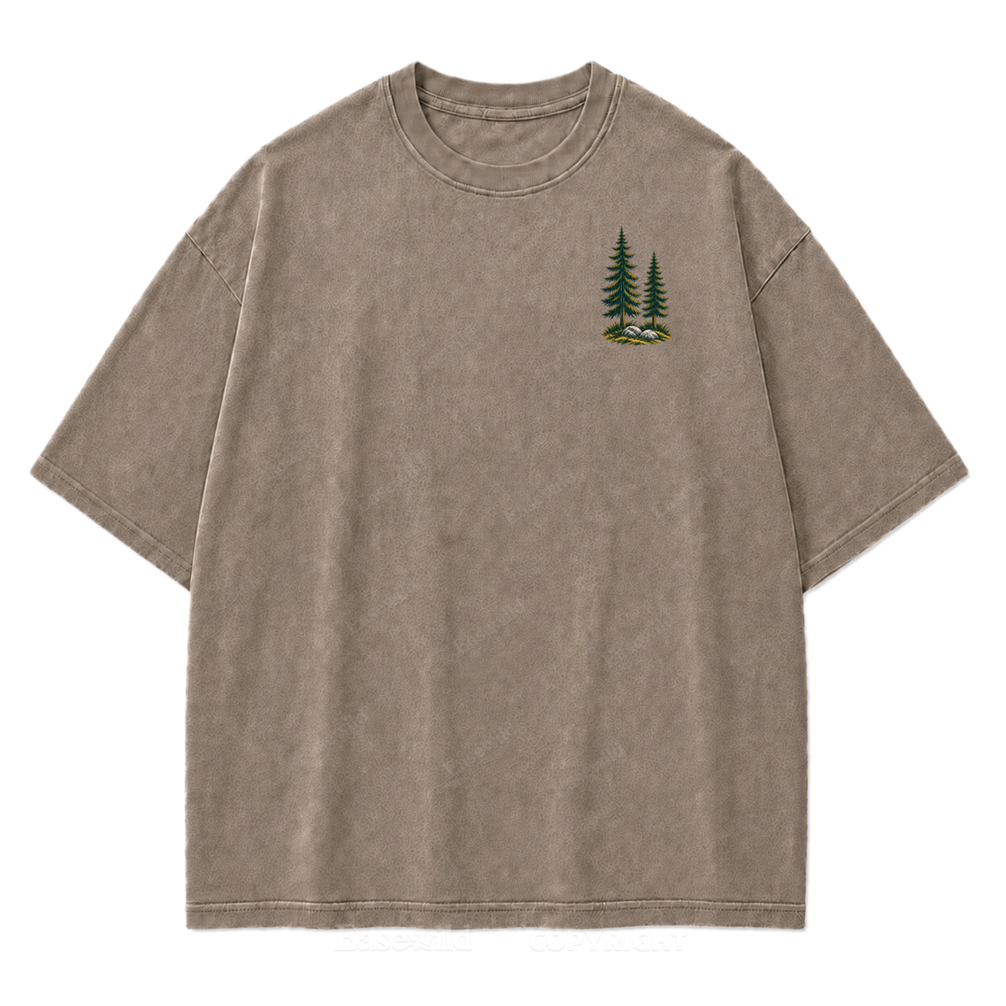 T-Shirt „Out Where I Breathe“ mit gewaschenem Print