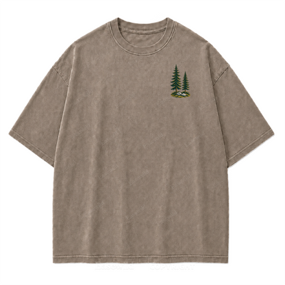 T-Shirt „Out Where I Breathe“ mit gewaschenem Print