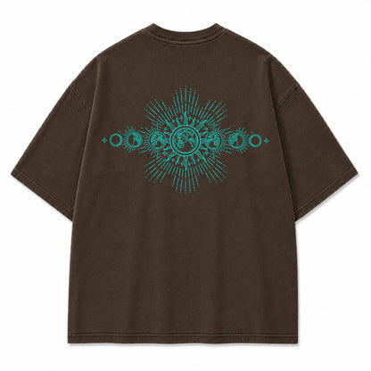 Solar Lunar Cycle Celestial Graphic T-Shirt