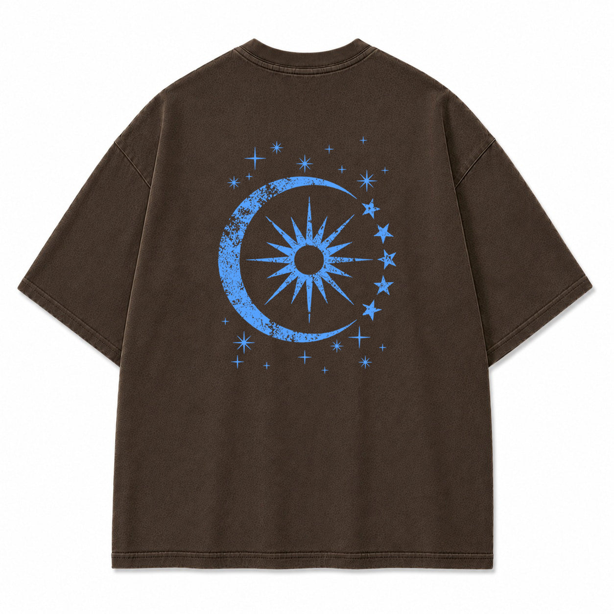 Cosmic Crescent Sunburst Graphic T-Shirt